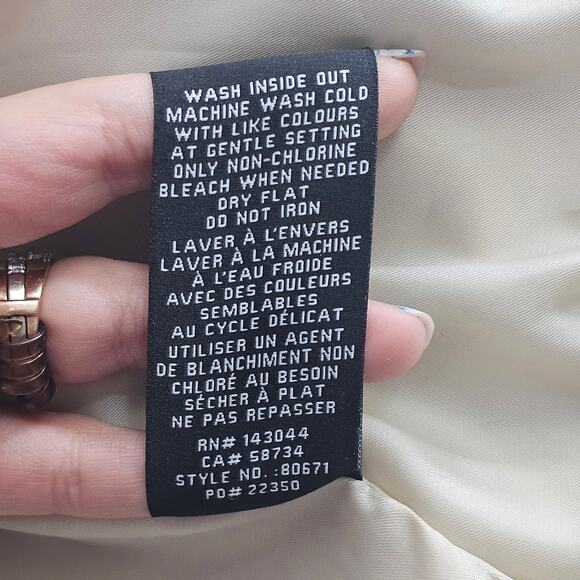 Bagatelle Collection Jacket Womens Medium Cream Feminine Faux Leather Bomber - Picture 6 of 13